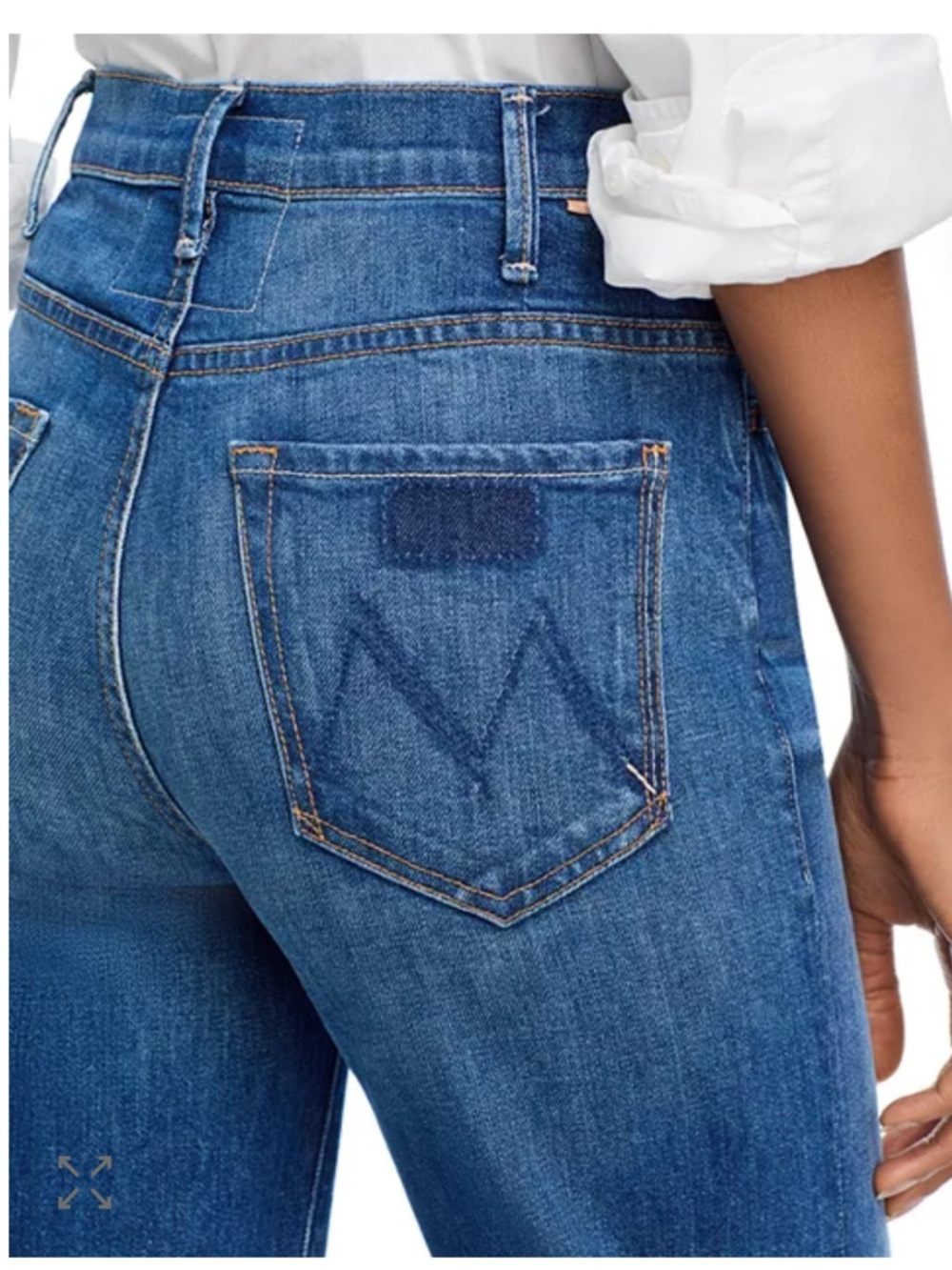 MOTHER Blue High-Rise Wide-Leg Jeans with Cuffed Hem - Picture 4 of 6